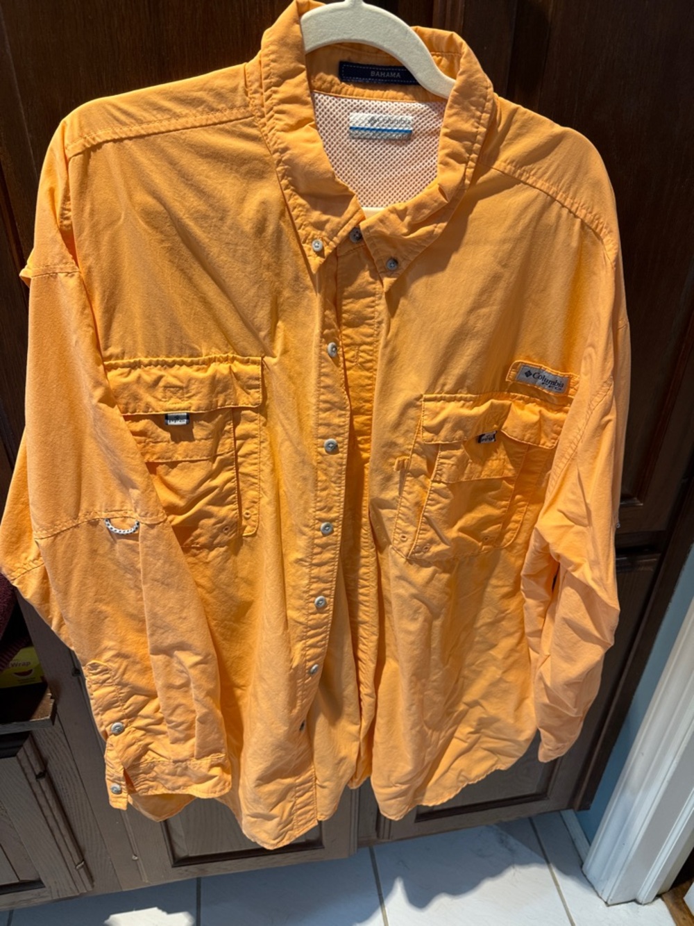 Columbia Orange Men's Long-Sleeve Fishing Shirt 3x